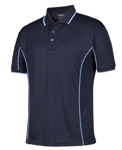 Picture of Podium Mens Piping Polo Shirt 100% Polyester Pique Knit